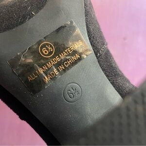 Thigh High Black Faux Suede Boots, size 6.5